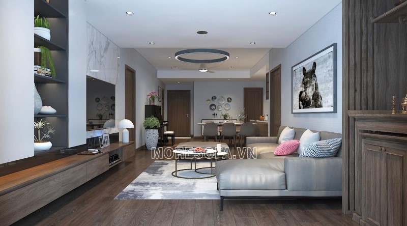 Ghế sofa góc da hiện đại